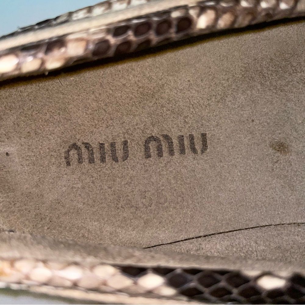 Miu Miu Prada Size 5 Python Flats Snakeskin Slip … - image 6